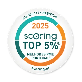 Selo SCORING TOP 5% Melhores PME de Portugal 2025 — Habitejo