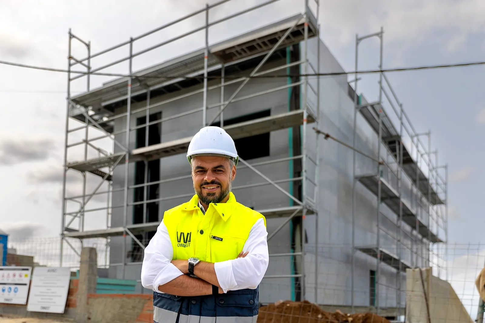 Roberto Teixeira na obra do Lote 85, em Fonte Santa